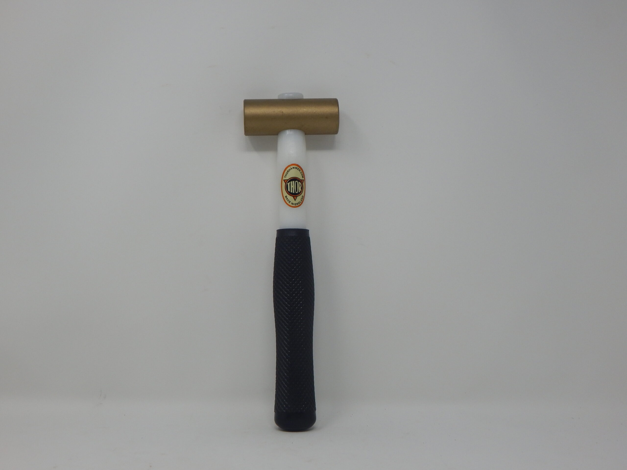 Thor, Round Solid Brass Mallet, 670g,(1.5 Lbs) Spark Resistant, Plastic Handle w/ - Rubber Grip, (1.5 lbs)
