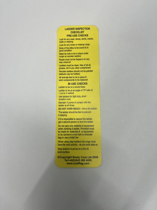 Ladder Inspection Record Tag