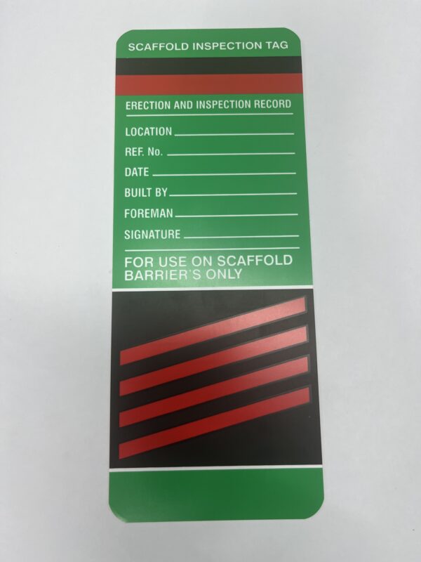 For Use on Scaffold Barriers Only Tag. - RED