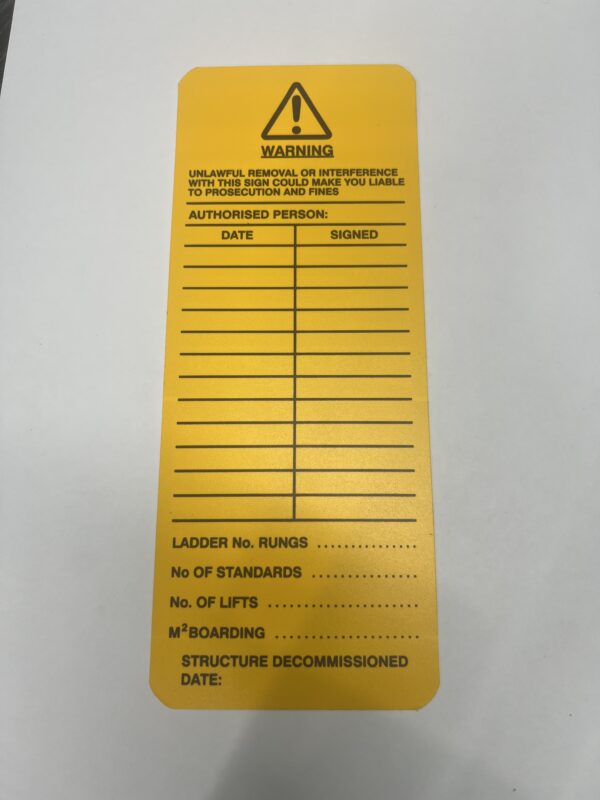 For Use on Scaffold Barriers Only Tag. - RED