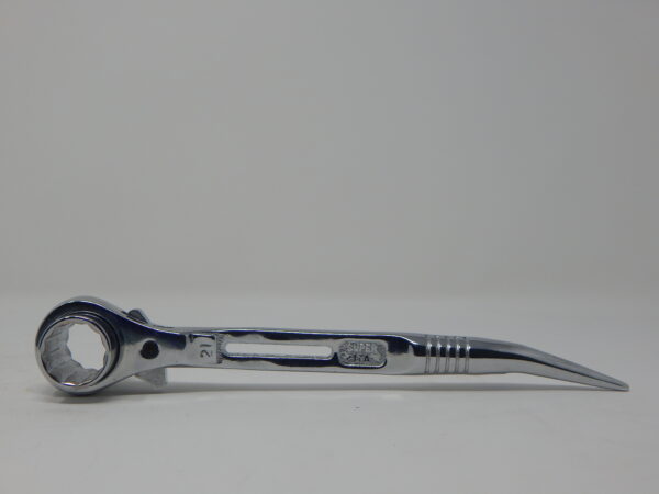 Supertool, 21/22 mm Steel Ratchet, - Box Type Socket, Short Podger Handle + - Slide Hole, Nickel Plated and Polished