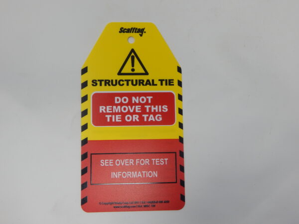 Structural Tie Warning Tag