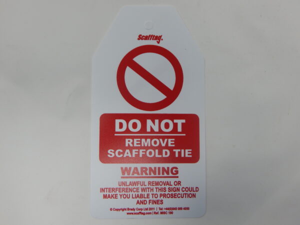 Structural Tie Test Tag