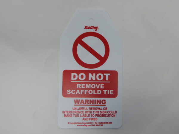 Structural Tie Test Tag